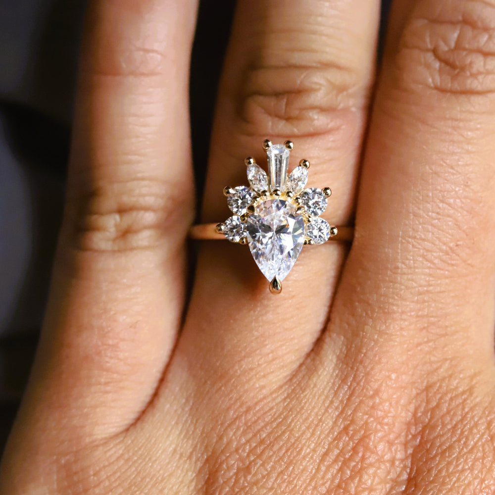 CORA | Pear Lab-Grown Diamond Accented Ring