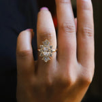 DECORA | Oval Green Lab-Grown Diamond Halo Ring