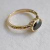 Stella | Oval 1 ct. Black Diamond Bezel Set Starburst East-West Ring