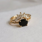 Stella | Oval 1 ct. Black Onyx Starburst East-West Ring