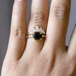 Stella | Oval 1 ct. Black Onyx Starburst East-West Ring