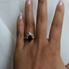 DECORA | Pear Black Center Stone & White Diamond Ring