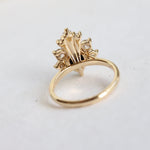 DECORA | Pear Black Center Stone & White Diamond Ring
