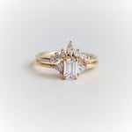 Alexis | Emerald Cut Moissanite & Triangle Moissanite Ring