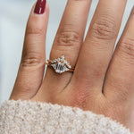 Alexis | Emerald Cut Moissanite & Triangle Moissanite Ring