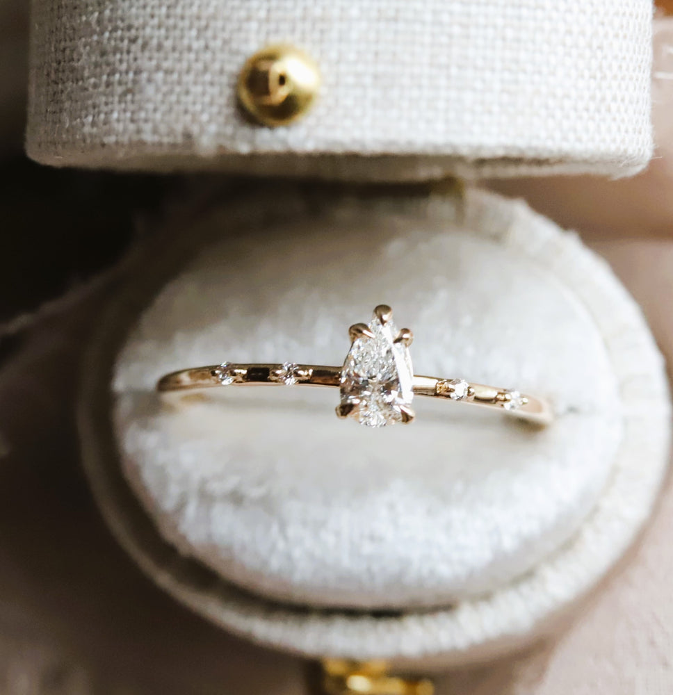 Aurora | 0.3 ct. Pear Cut Diamond Accented Ring