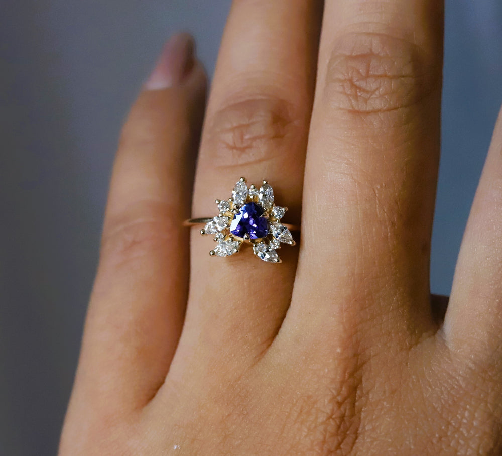 Layla | Tanzanite Trillion Halo Ring