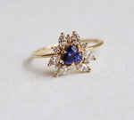 Layla | Tanzanite Trillion Halo Ring