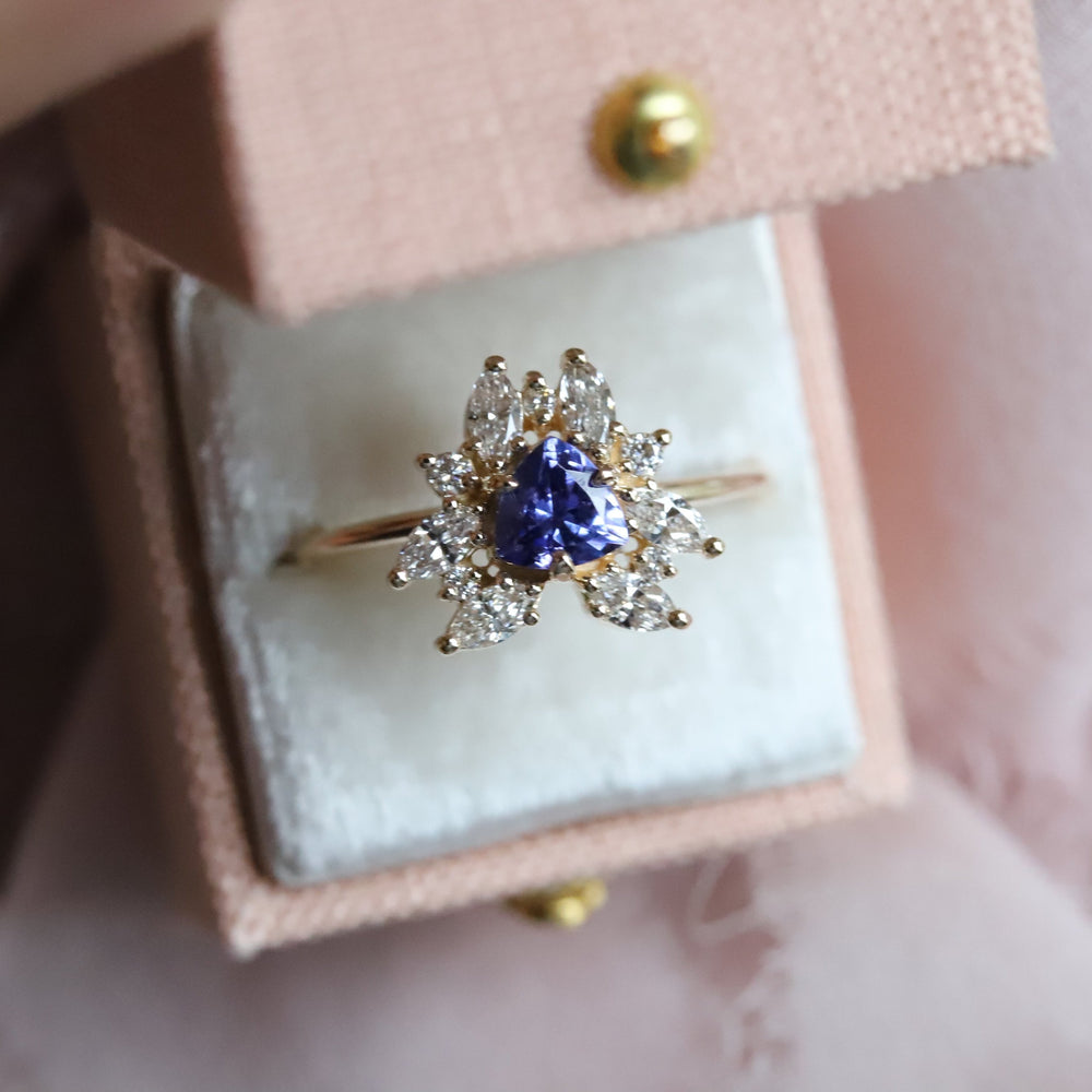 Layla | Tanzanite Trillion Halo Ring