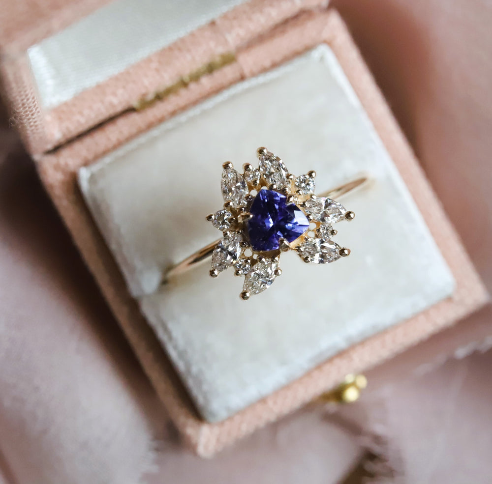 Layla | Tanzanite Trillion Halo Ring