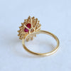 Josephine | Pear Ruby Double Halo Ring