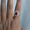 Josephine | Pear Ruby Double Halo Ring