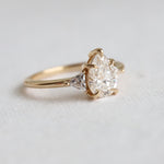 Alexis | 1 ct. Pear Lab-Grown Diamond Triangle Side Stone Ring