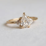Alexis | 1 ct. Pear Lab-Grown Diamond Triangle Side Stone Ring