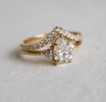 Alexis | 1 ct. Pear Lab-Grown Diamond Triangle Side Stone Ring