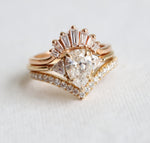 Alexis | 1 ct. Pear Lab-Grown Diamond Triangle Side Stone Ring