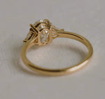 Alexis | 1 ct. Oval Lab-Grown Diamond & Triangle Side Stone Ring