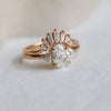 Alexis | 1 ct. Oval Lab-Grown Diamond & Triangle Side Stone Ring