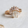 Alexis | 1 ct. Emerald Cut Lab-Grown Diamond & Triangle Side Stone Ring
