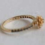 Rose | Black Diamond Pave' Rose Ring