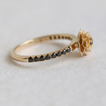 Rose | Black Diamond Pave' Rose Ring