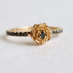 Rose | Black Diamond Pave' Rose Ring