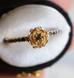 Rose | Black Diamond Pave' Rose Ring