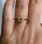Rose | Black Diamond Pave' Rose Ring