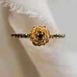 Rose | Black Diamond Pave' Rose Ring
