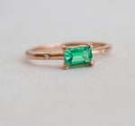 Stella | Emerald Cut Birthstone Hidden Star Ring