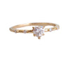 Aurora | 4 mm Heart Moissanite Accented Ring