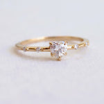 Aurora | 4 mm Heart Moissanite Accented Ring