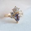 DECORA | Pear Purple Sapphire & Diamond Ring
