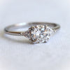 Alexis | 1 ct. Round Lab-Grown Diamond & Triangle Side Stone Ring