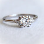 Alexis | 1 ct. Round Lab-Grown Diamond & Triangle Side Stone Ring