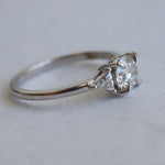 Alexis | 1 ct. Round Lab-Grown Diamond & Triangle Side Stone Ring