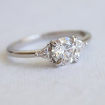 Alexis | 1 ct. Round Lab-Grown Diamond & Triangle Side Stone Ring