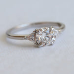 Alexis | 1 ct. Round Lab-Grown Diamond & Triangle Side Stone Ring