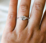 Alexis | 1 ct. Round Lab-Grown Diamond & Triangle Side Stone Ring