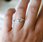 Alexis | 1 ct. Round Lab-Grown Diamond & Triangle Side Stone Ring