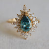 Lana | Pear Cut Lab-Grown Blue Diamond Halo Ring
