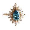 Lana | Pear Cut Lab-Grown Blue Diamond Halo Ring