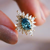 Lana | Pear Cut Lab-Grown Blue Diamond Halo Ring