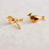 14K Pink Ruby Little Bird Stud Earrings