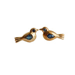 14K Blue Sapphire Little Bird Stud Earrings