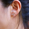 14K Blue Sapphire Little Bird Stud Earrings