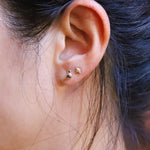 14K Blue Sapphire Little Bird Stud Earrings