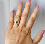 Lana | Round London Blue Topaz Halo Ring