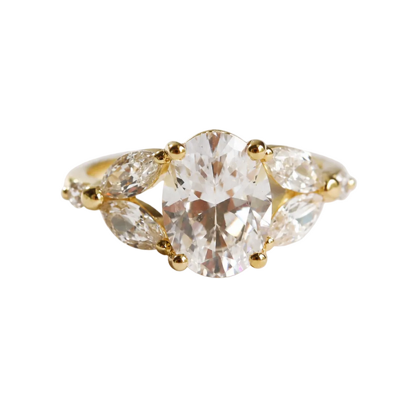 Petal | 3 ct. Oval Diamond Accented Ring