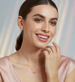 Victoria | Oval Morganite Halo Necklace